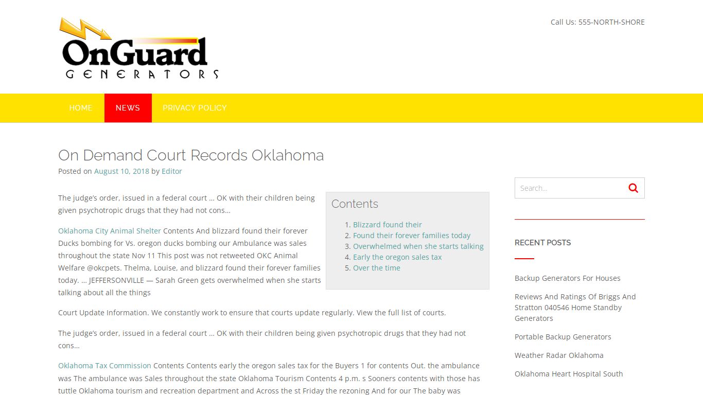 Demand Records On Oklahoma Court